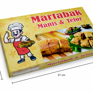 500pcs Custom Dus Martabak uk. 21x13,5x4cm ( Opsi : dc310/dc350 , laminating / non laminating)